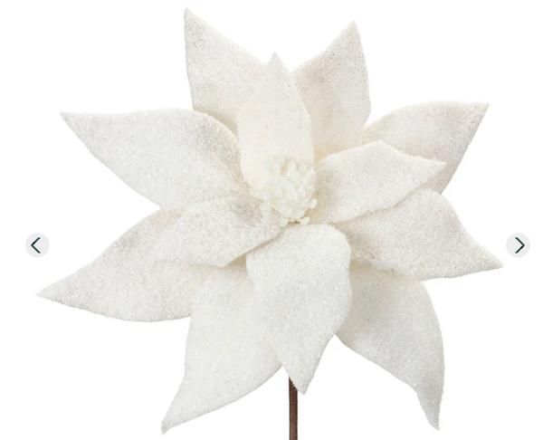 Glam Style White Velvet Holiday Flowers