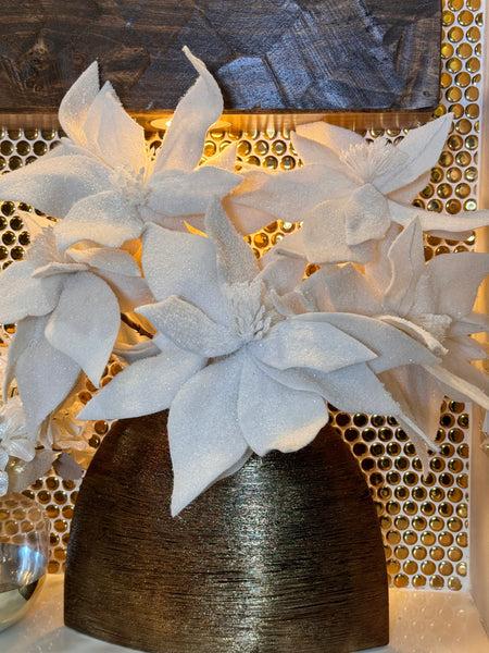 glam style White Velvet Holiday Flowers