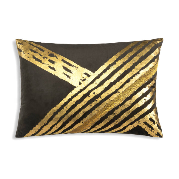 glam style Zara Charcoal Lumbar Pillow