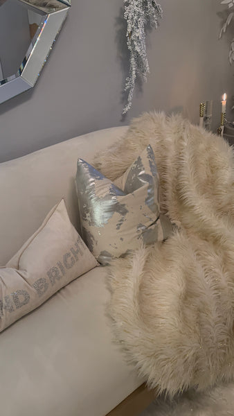 Glam Style Zara Ivory Silver Pillow
