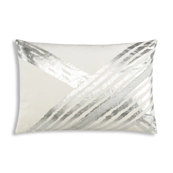 glam style Zara White Silver Lumbar Pillow