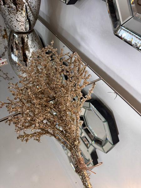 glam style Holiday Champagne Crystal Stem Spray - Rose Gold (set of 2)