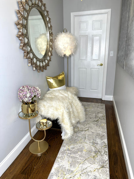 Glam Style Leather Throw Pillow Covers Modern Leather/Cotton Decorative Pillowcases For Home Decor Bedroom Living Room Couch Bed Sofa 20x20 Inch Gold And White