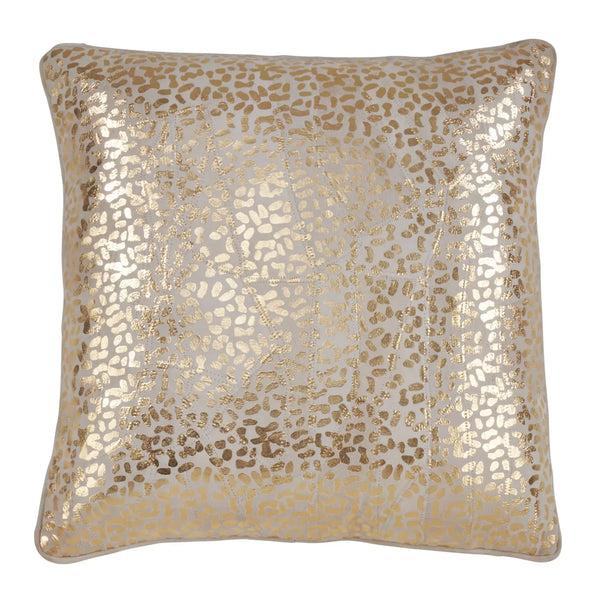 glam style Leather Throw Pillow with Leopard Foil Print