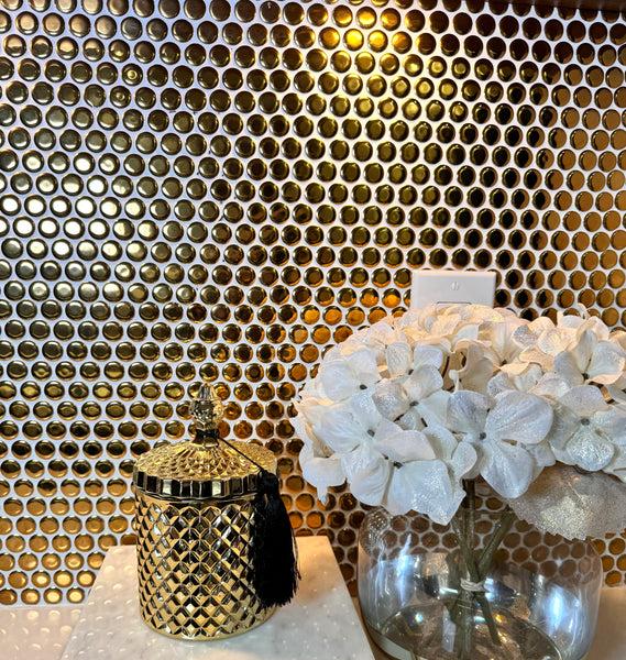 Glam Style Luxury Scented Candle In Gold With Black Tassel