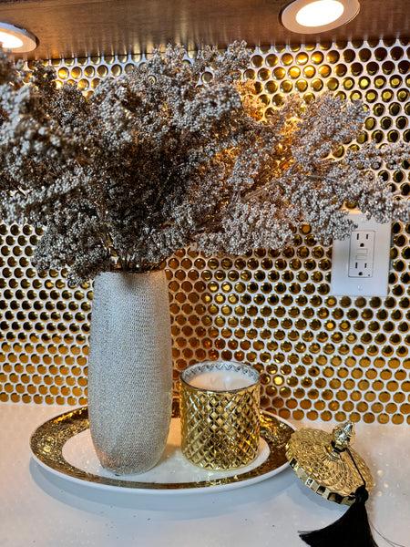 Glam Style Luxury Scented Candle In Gold With Black Tassel