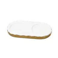 Glam Style Marble And Gold Salt & Pepper Shaker Set On Tray 8"