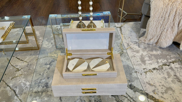 Glam Style Modern Decorative Box Leather Decorative Storage Boxes With Lids For Home Decor Jewelry Box Organizer