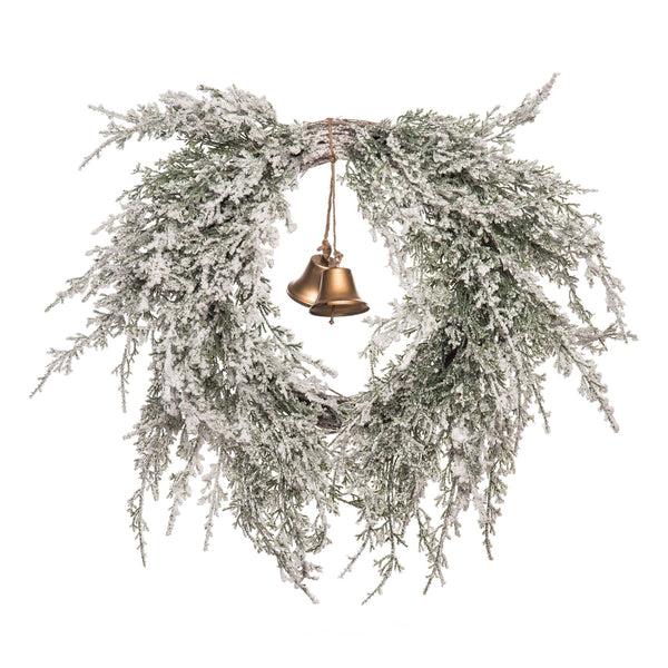 glam style SALE Artificial 24" White Lush Foilage and Snow Wreath