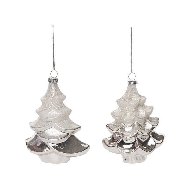 Glam Style SALE Glass 5 In. Multicolored Christmas Tree Orn Set 2