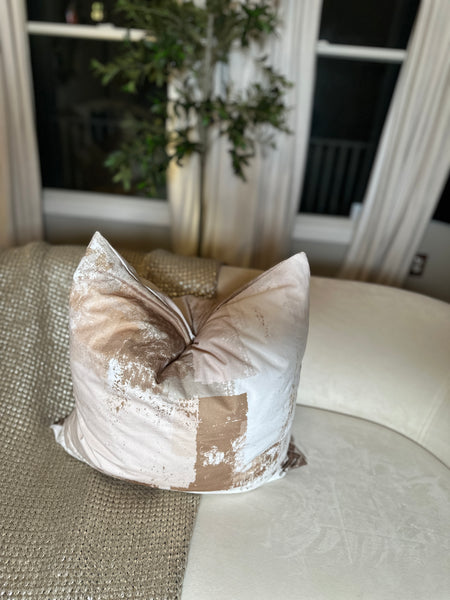 glam style Set of 2 Abstract Throw Pillow Covers Modern Abstract Art Cushion Case for Home Living Room Decor Reversible Retro Grey Brown Pattern Decorative Throw Cushion Case 20x20 Inches