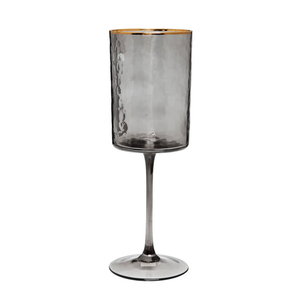 glam style Set of 6 Smoked Square Shaped Wine Glasses