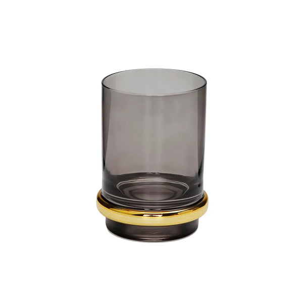 glam style Set of 6 Tumblers Tinted Black with Gold Base