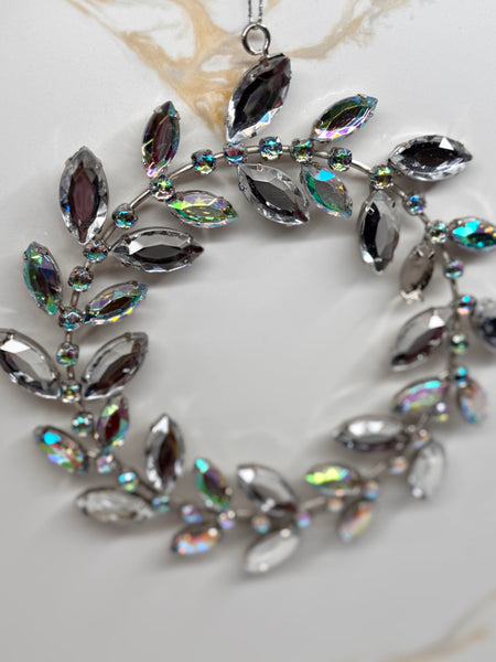 glam style Small Luxury Crystal Wreath for Christmas 5 inches