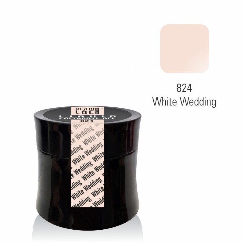 glamlac 15ml Jar #824 Liquid Polyacryl Gel White Wedding