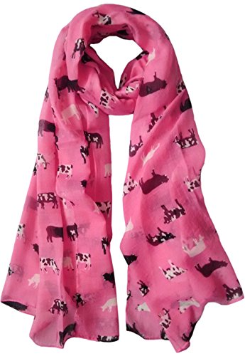 Glamlondon Cow Print Scarf Farm Animal Womens Ladies Fashion Soft Big Shawl Wrap