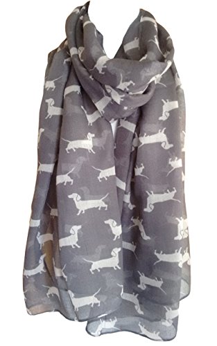 Glamlondon Dachshund Print Scarf Mini Sausage Dogs Animal Womens Ladies Long Big Puppies GlamLondon Wrap
