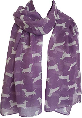 Glamlondon Dachshund Print Scarf Mini Sausage Dogs Animal Womens Ladies Long Big Puppies GlamLondon Wrap