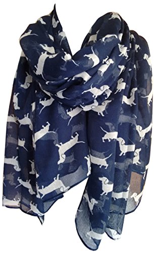 Glamlondon Dachshund Print Scarf Mini Sausage Dogs Animal Womens Ladies Long Big Puppies GlamLondon Wrap