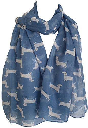 glamlondon Dachshund Print Scarf Mini Sausage Dogs Animal Womens Ladies Long Big Puppies GlamLondon Wrap