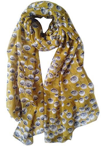 glamlondon Dandelion Scarf Floating Dandelions Flower Print Fashion Ladies Womens Classy Big Wrap