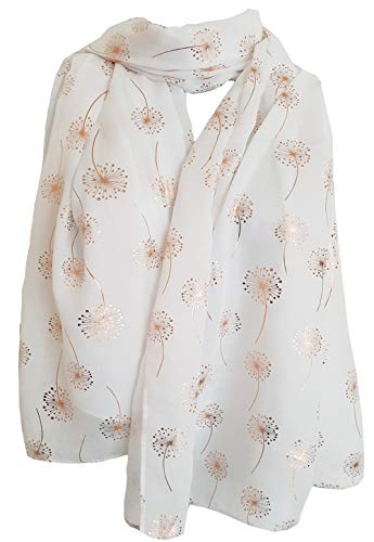 Glamlondon Dandelion Scarf Glitter Dandelions Flower Print Fashion Ladies Womens Classy Party Wrap