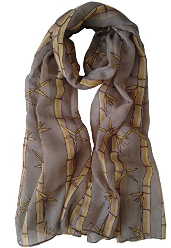 Glamlondon GlamLondon Bamboo Stems Print Scarf Ladies Fashion Floral Shawl Wrap