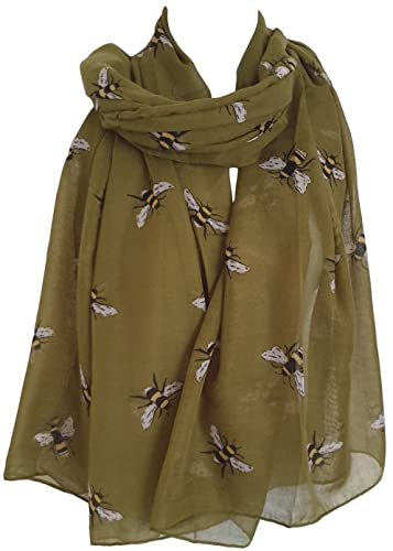 Glamlondon GlamLondon Bee Scarf Bumble Bees Pattern Ladies Design Printed Scarves