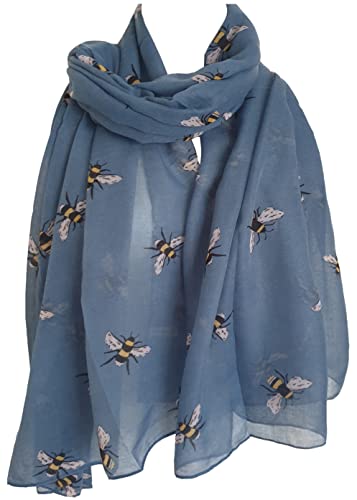 glamlondon GlamLondon Bee Scarf Bumble Bees Pattern Ladies Design Printed Scarves