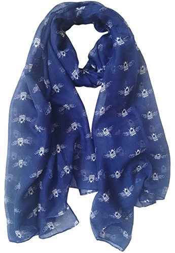 Glamlondon GlamLondon Bumble Bee Print Scarf Ladies Lightweight Fashion Oversize Wrap