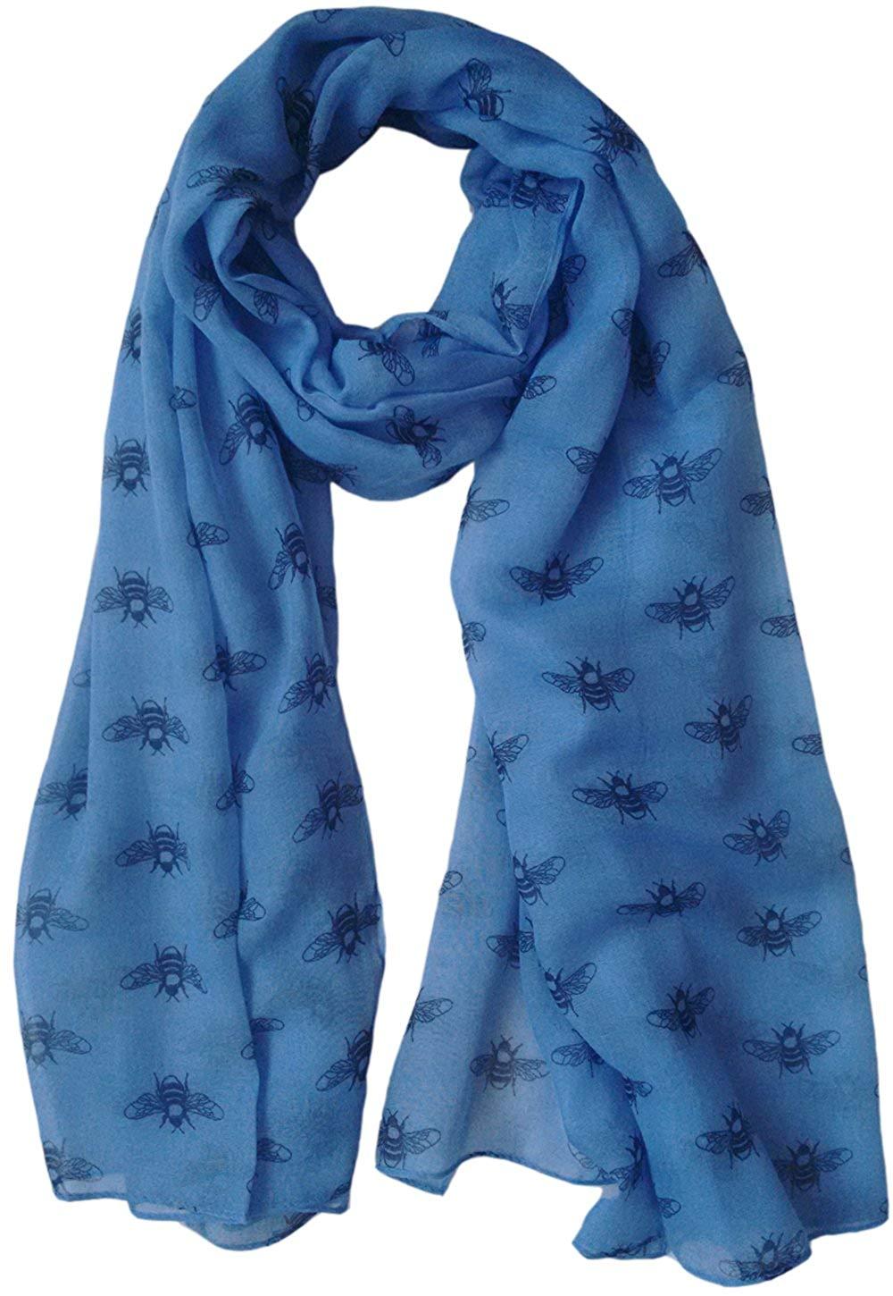 glamlondon GlamLondon Bumble Bee Print Scarf Ladies Lightweight Fashion Oversize Wrap