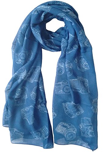 Glamlondon GlamLondon Camera Print Scarf Ladies Classic Cameras Unique Fashion Shawl Wrap