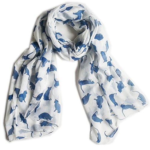 Glamlondon GlamLondon Cat Print Scarf Ladies Fashion Animal Print Soft Kitty Kitten Shawl Wrap