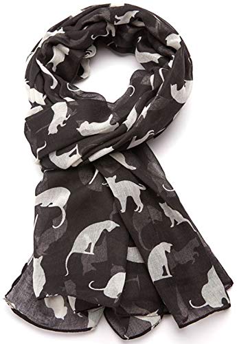 Glamlondon GlamLondon Cat Print Scarf Ladies Fashion Animal Print Soft Kitty Kitten Shawl Wrap