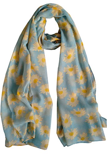 Glamlondon GlamLondon Daisy Flower Scarf Womens Floral Printed Large Soft Shawl Ladies Wrap