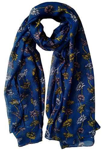 Glamlondon GlamLondon Daisy Flower Scarf Womens Floral Printed Large Soft Shawl Ladies Wrap