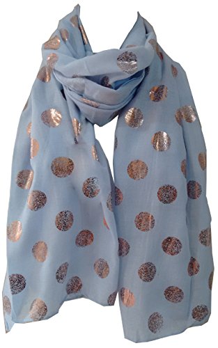 glamlondon GlamLondon Dots Scarf RoseGold Glitter Foil Antique Dot Print Ladies Party Wedding Fashion Wrap