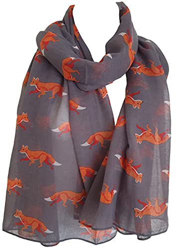Glamlondon GlamLondon Fox Print Scarf Large Size Fashionable Cute Foxes Animal Printed Women Wrap