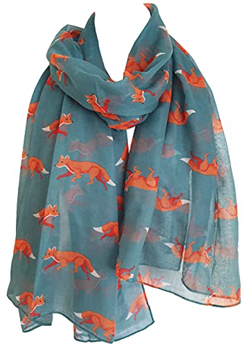 Glamlondon GlamLondon Fox Print Scarf Large Size Fashionable Cute Foxes Animal Printed Women Wrap