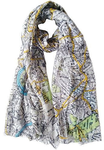 glamlondon GlamLondon Women's Map Print Scarf