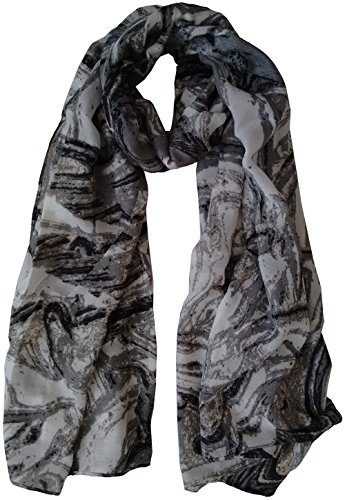 Glamlondon GlamLondon Gold Marble Pattern Scarf Large Size Fashionable Marbled Printed Women Multi Purpose Wrap