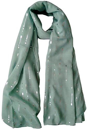 Glamlondon GlamLondon Love Arrows Scarf Womens Glitter Foil Heart Fashion Ladies Wrap