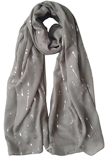 Glamlondon GlamLondon Love Arrows Scarf Womens Glitter Foil Heart Fashion Ladies Wrap