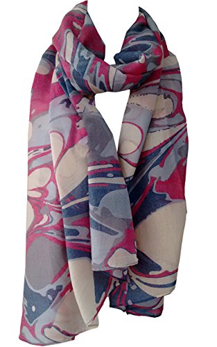 Glamlondon GlamLondon Marble Pattern Scarf Large Size Fashionable Marbled Printed Women Multi Purpose Wrap