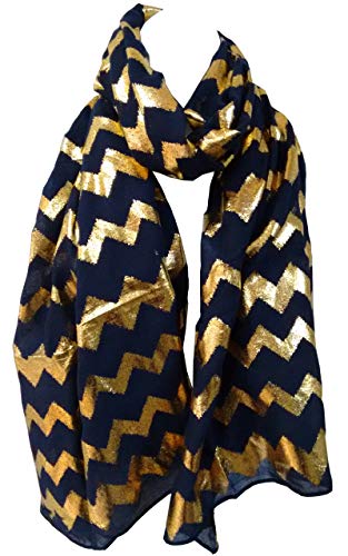 Glamlondon GlamLondon New Ladies Womens Glitter Foil Sparkle Print Scarf Scarves