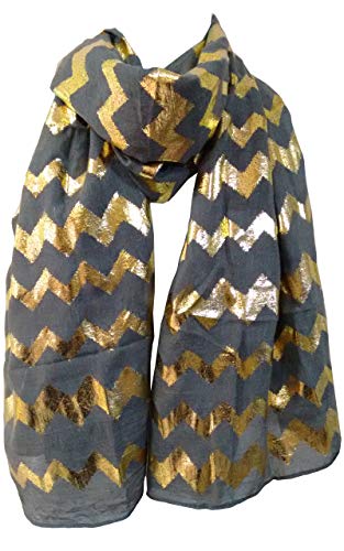 Glamlondon GlamLondon New Ladies Womens Glitter Foil Sparkle Print Scarf Scarves