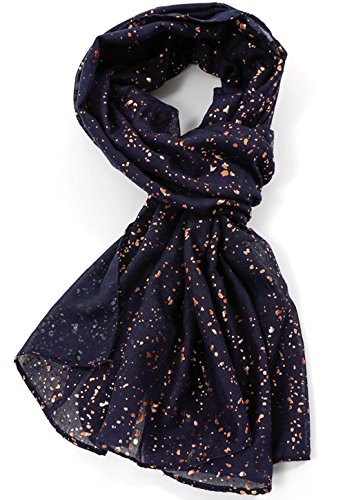Glamlondon GlamLondon New Ladies Womens Glitter Foil Sparkle Print Scarf Scarves
