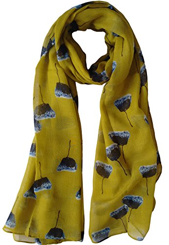 Glamlondon GlamLondon Painted Poppies Print Scarf Womens Poppy Flower Fashion Floral Shawl Wrap