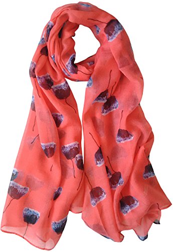 glamlondon GlamLondon Painted Poppies Print Scarf Womens Poppy Flower Fashion Floral Shawl Wrap glamlondon GlamLondon Painted Poppies Print Scarf Womens Poppy Flower Fashion Floral Shawl Wrap