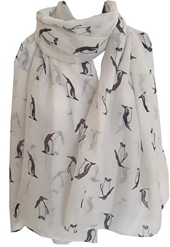 Glamlondon GlamLondon Penguin Scarf Winter Christmas Baby Penguins Birds Print Ladies Large Scarves Gift